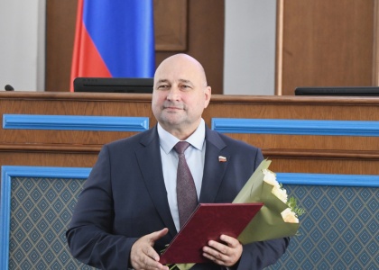 Спикер ЮРПА  Вдадимир Немцев поздравил с Днем рождения Председателя Думы Ставропольского края Николая Великданя 